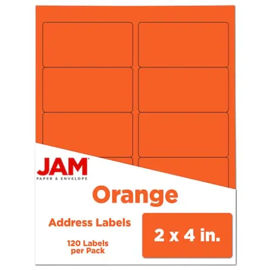 JAM Paper Standard Address Labels, 120ct. Orange {1}
