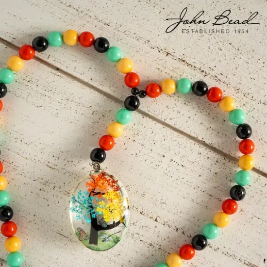 John Bead 30mm x 40mm Dried Flower Assorted Pendants {4}