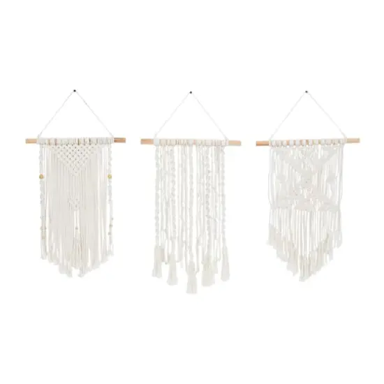 Set of 3 Cream Wood Country Cottage Wall Decor, 26" x 14" {1}