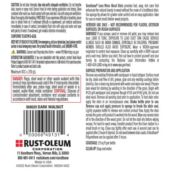 Varathane&reg; 2-in-1 Applicator & Wood Stain, 4oz. Dark Walnut {7}