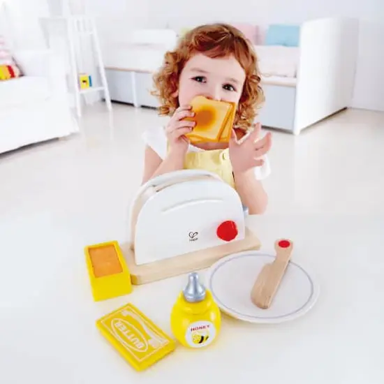Hape Pop-Up Toaster Kitchen Playset {6}