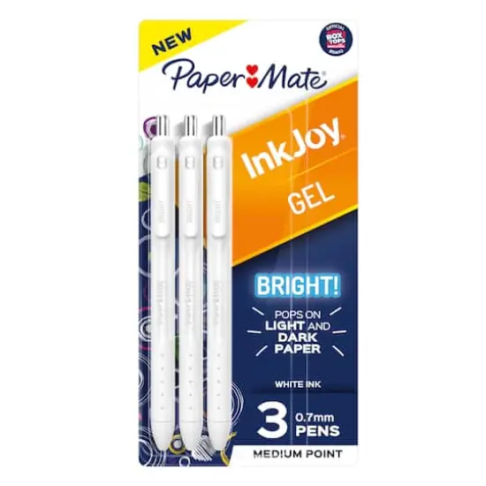 Paper Mate&reg; InkJoy&reg; 0.7mm Bright! White Gel Pens, 3ct. {1}