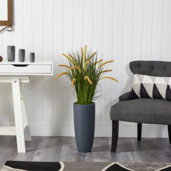 3ft. Onion Grass Plant in Gray Planter {4}