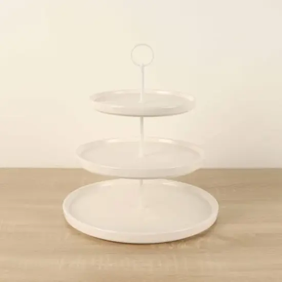 13.5" White 3-Tier Ceramic Cake Stand by Celebrate It&trade; {4}