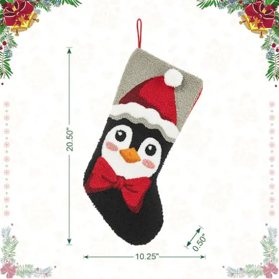 Glitzhome&reg; 20.5" Penguin Hooked Stocking {7}