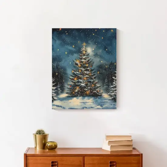 Decorated Forest Tree 16" x 20" Canvas Wall Art {5}