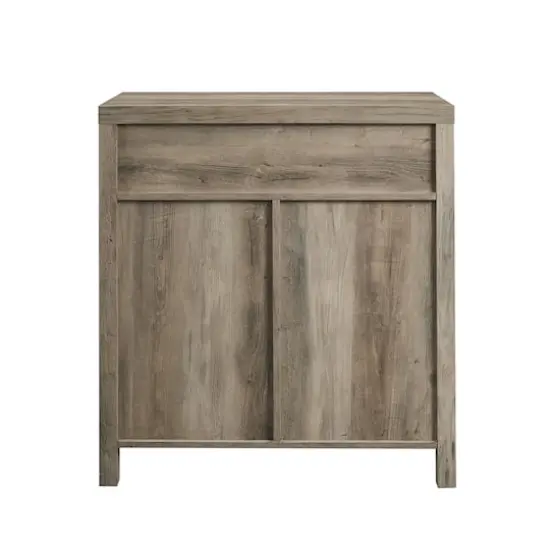 Walker Edison Gray Wash Farmhouse Barn Door Accent Cabinet {9}