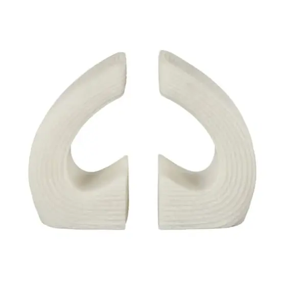 7" White Shimmer Polystone Heart Inspired Decorative Bookends, 2ct. {1}