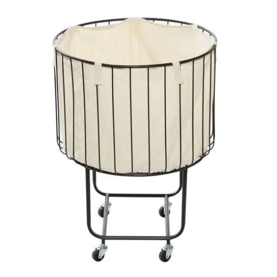 Black Contemporary Metal Storage Cart, 26" x 19" {3}