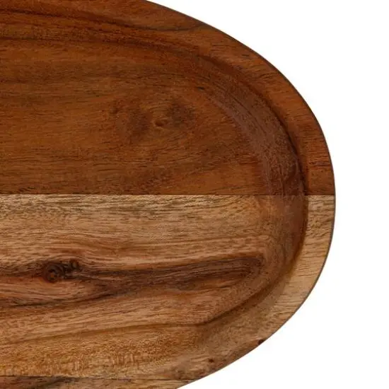 Hello Honey&reg; 21" Natural Long Acacia Wood Oval Serving Tray {10}