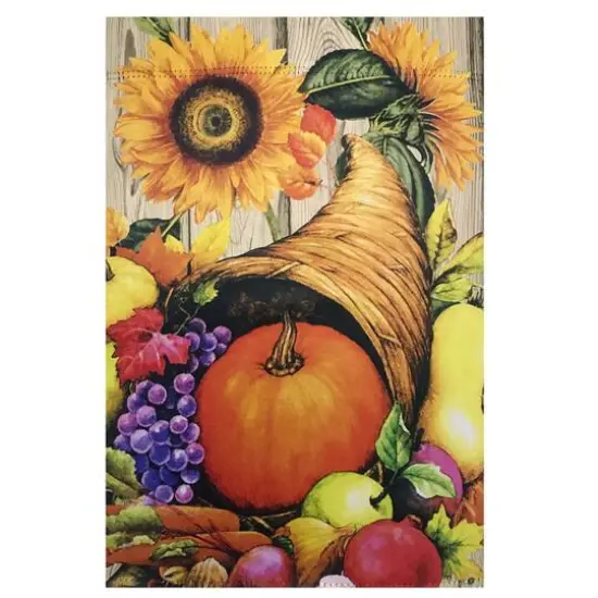 40" Cornucopia & Flowers Autumn Harvest Garden Flag {1}