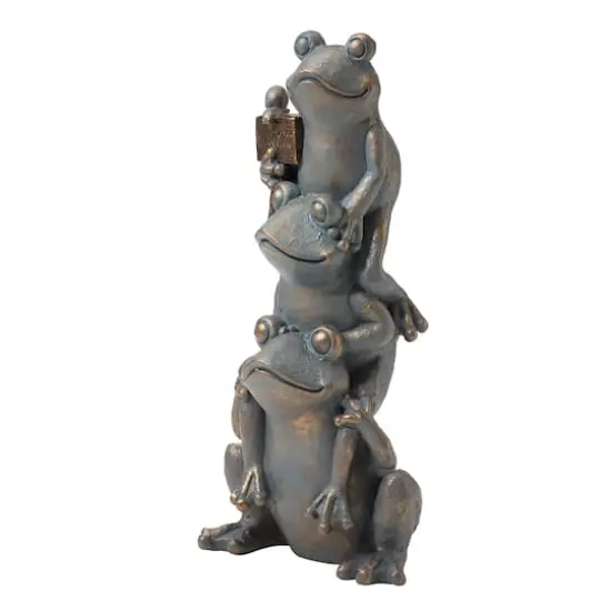 Glitzhome&reg; 28" Bronze Stacked Frog Statue {5}