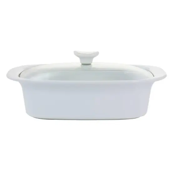 Gibson Elite&reg; 2.7qt. White Ceramic Casserole with Glass Lid {1}