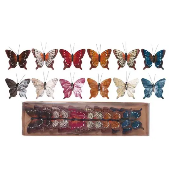 Hello Honey&reg; Multicolor Fabric Butterfly Clip-On Ornaments Set {1}