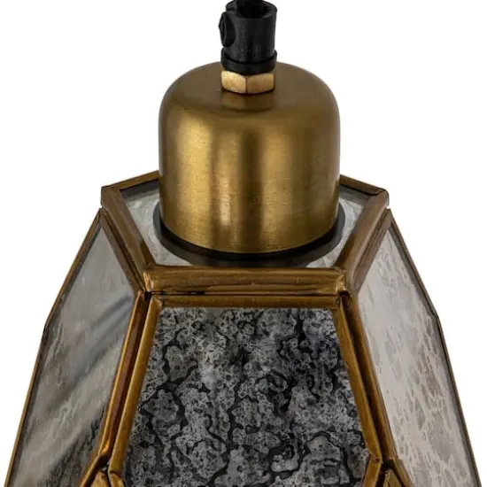 Hello Honey&reg; Antiqued Mirrored Mercury Glass Pendant with Gold Diamond Framework Design {6}