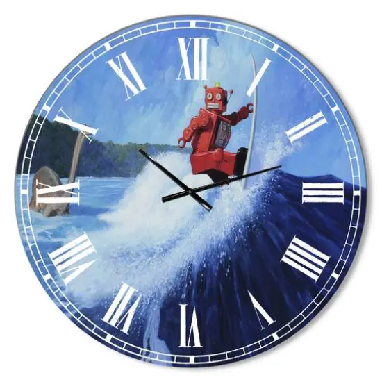 Designart 'Surfer Joe Large Modern Wall Clock {1}