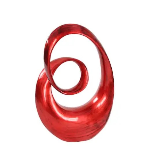 24" Red Swirl Contemporary Sculpture {6}