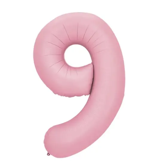 34" Light Pink Number Foil Balloon 9 {1}
