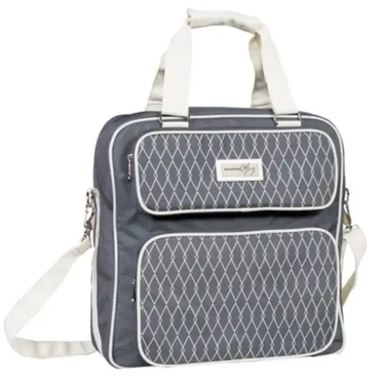 Everything Mary Deluxe Gray and White Scrapbook Carrying Storage Tote {1}