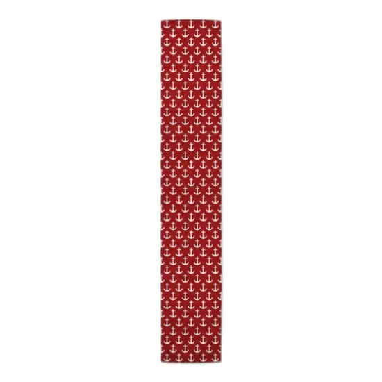 Anchors Indoor/Outdoor Table Runner White on Red {1}