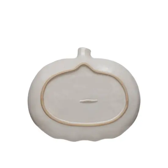 10.75" White Pumpkin Ceramic Serving Plate by Ashland&reg; {4}