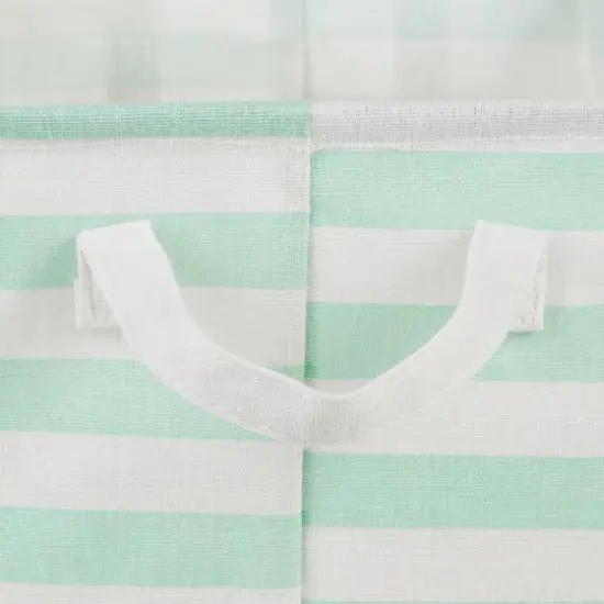 DII&reg; Round Stripes PE-Coated Cotton Polyester Laundry Hamper Aqua {5}