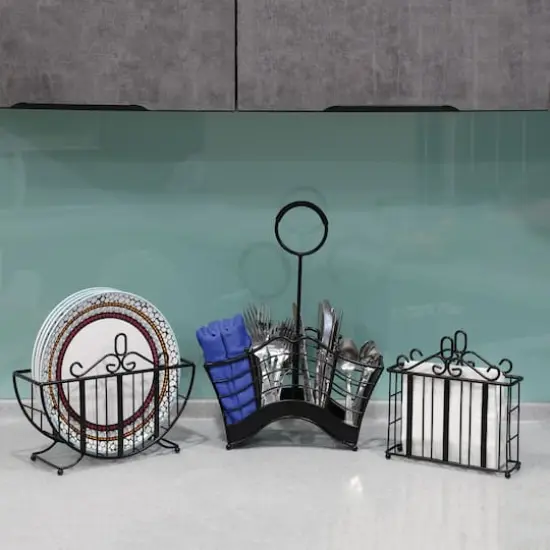 Picnic & Flatware Caddy Multifunctional Basket, 3ct. {4}