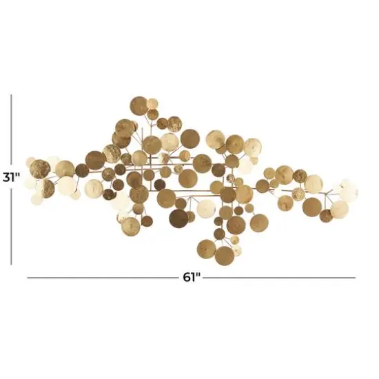 CosmoLiving by Cosmopolitan Gold Metal Contemporary Wall Decor, 31" x 61" x 2" {6}