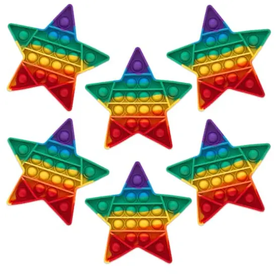 GottaPop Rainbow Stars Pop It Fidget Toy Party Favors, 6ct. {1}