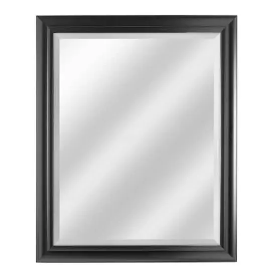 Black Framed Rectangle Decorative Beveled Edge Wall Mirror - 26" x 32" {1}