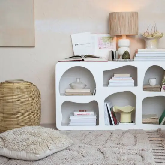 Hello Honey&reg; 7" Long Cream Stoneware Vase {5}