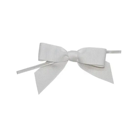 JAM Paper 2.5" Grosgrain Twist Tie Bows, 100ct. White {1}
