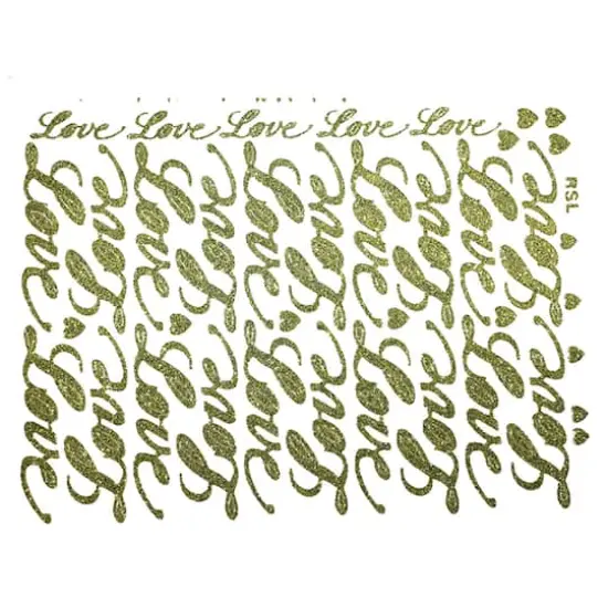 JAM Paper Love Gold Script Floral Adhesive {1}