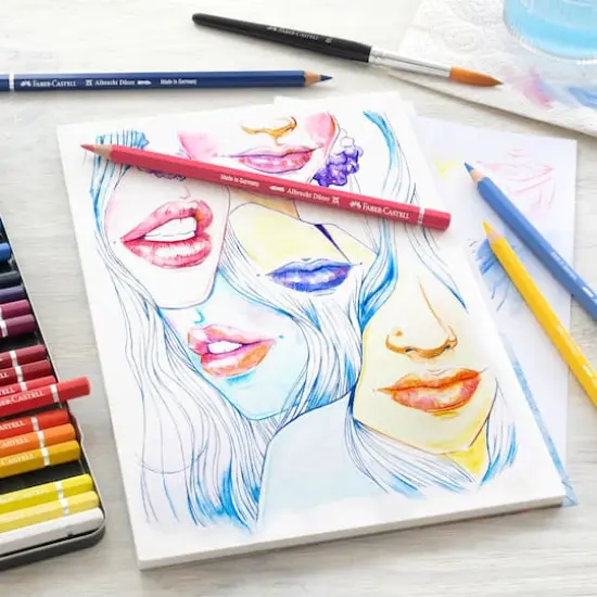 Faber-Castell Albrecht Durer 48 Color Watercolor Pencil & Accessory Set in Wood Case {3}