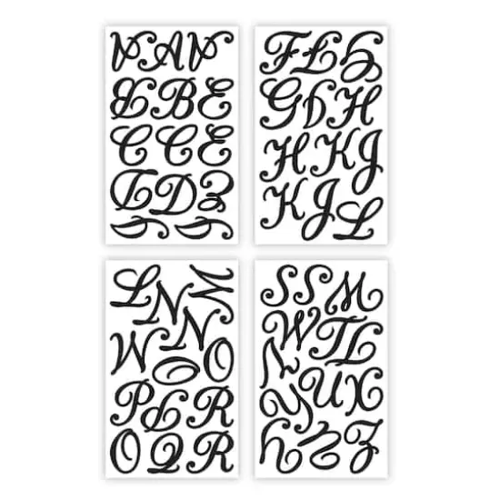 Large Black Script Alphabet Iron-On Transfers by Make Market&reg; {1}