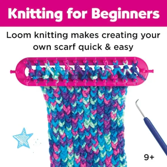 Creativity for Kids Quick Knit Button Scarf Kit {4}
