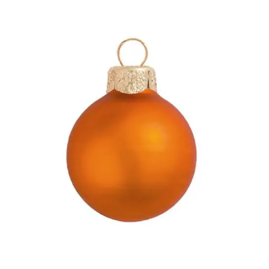 Whitehurst 2 Pack 6" Matte Ball Glass Ornaments Pumpkin {1}
