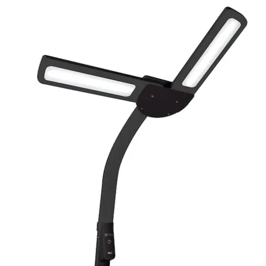 OttLite Black&nbsp;Dual Shade LED Floor Lamp with USB Charging Station {8}