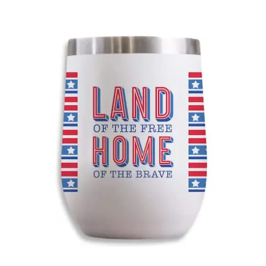 Land Of The Free Wine Tumbler {1}