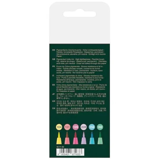 Faber-Castell&reg; PITT&reg; 6 Color Artist Brush Pen Set Pastel {8}