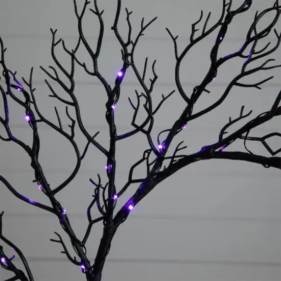 23" Pre-Lit Halloween Black Wreath {5}