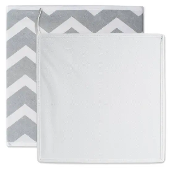 DII&reg; 11" Nonwoven Polyester Chevron Storage Cubes, 2ct. Gray {4}
