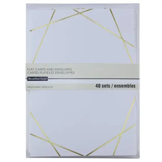 White & Gold Foil Flat Cards & Envelopes by Recollections&trade;, 5" x 7" {1}
