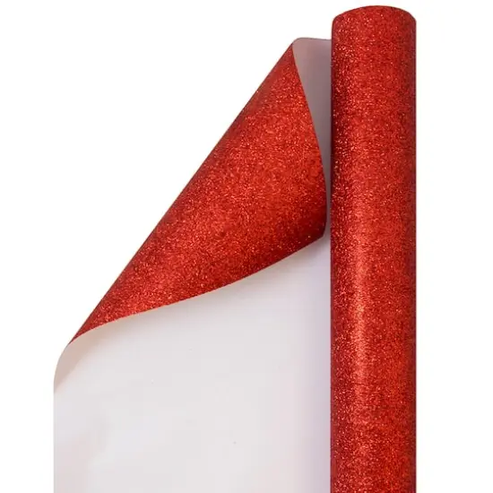 JAM Paper Glitter Gift Wrap Red {4}
