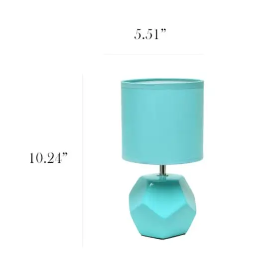 Simple Designs Round Prism Mini Table Lamp Blue {6}
