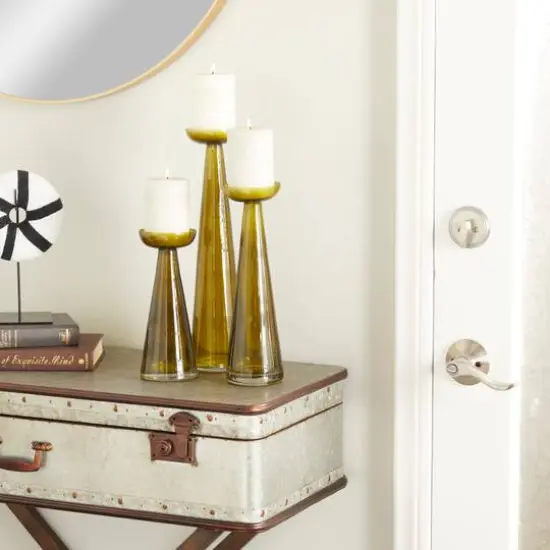 Green Contemporary Candle Holder Set {8}