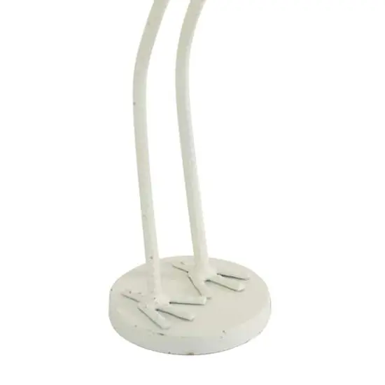 Set of 2 White Metal Coastal Bird Sculpture, 10", 12" {5}