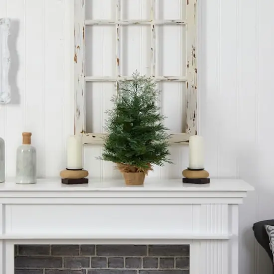 2ft. Pre-Lit Artificial Christmas Tree in Burlap Base, Warm White LED Lights  {8}