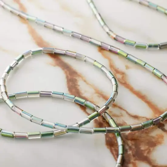 Glass Tube Beads, 4mm by Bead Landing&trade; Clear Green {3}