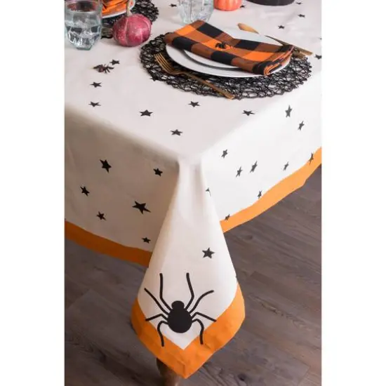DII&reg; 70" Black Stars Print Round Tablecloth {5}
